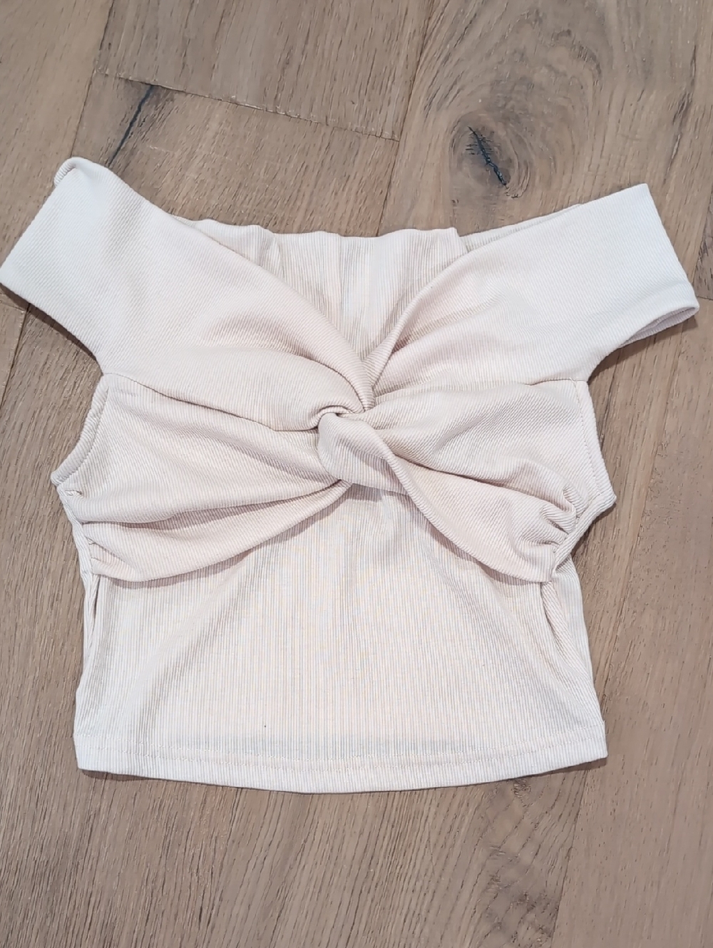 Cream Ribbed Top